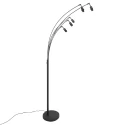 Standerlampe BAMBUS 5-flammer E14 IP20, træ, sort dæmpbar