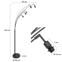 Steinhauer Standerlampe BAMBUS 5-flammer E14 IP20, træ, sort dæmpbar