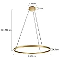 pendant luminaire RINGLUX up / down IP20, gold dimmable
