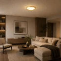 Loftlampe FLADY up / down IP20, guld dæmpbar