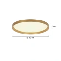 Loftlampe FLADY up / down IP20, guld dæmpbar