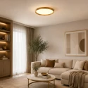 Loftlampe FLADY up / down IP20, guld dæmpbar