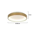 Steinhauer ceiling luminaire RINGLEDE IP20, gold dimmable