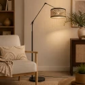 Steinhauer Standerlampe PRESTIGE CHIC 1-flamme E27 IP20, sort dæmpbar