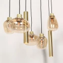 Steinhauer Pendel REFLEXION 9-flammer GU10 + E27 IP20, messing dæmpbar