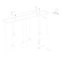 Steinhauer Pendel REFLEXION 9-flammer GU10 + E27 IP20, messing dæmpbar