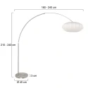 Steinhauer arc luminaire LUMA NOLA 1 flame E27 IP20, steel dimmable