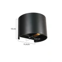Steinhauer Udendørs wall luminaire LOGAN med sensor IP54, sort dæmpbar