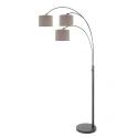 Steinhauer floor lamp SPARKLED LIGHT 3 flames E27 IP20, black dimmable
