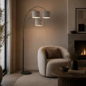 Steinhauer floor lamp SPARKLED LIGHT 3 flames E27 IP20, black dimmable