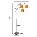Steinhauer Standerlampe SPARKLED LIGHT E27 IP20, dæmpbar