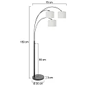 Steinhauer Standerlampe SPARKLED LIGHT E27 IP20, dæmpbar