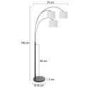 Steinhauer floor lamp SPARKLED LIGHT 3 flames E27 IP20, black dimmable