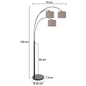 Steinhauer Standerlampe SPARKLED LIGHT E27 IP20, dæmpbar