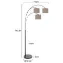 Steinhauer Standerlampe SPARKLED LIGHT 3-flammer E27 IP20, sort dæmpbar