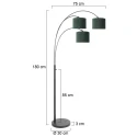 Steinhauer floor lamp SPARKLED LIGHT 3 flames E27 IP20, black dimmable