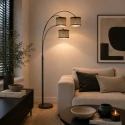 Steinhauer Standerlampe SPARKLED LIGHT 3-flammer E27 IP20, sort dæmpbar