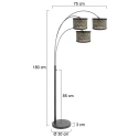 Steinhauer Standerlampe SPARKLED LIGHT 3-flammer E27 IP20, sort dæmpbar