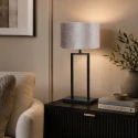 Steinhauer table lamp STANG 1 flame E27 IP20, black dimmable