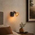 Steinhauer wall luminaire GLASLIC swivelling, rotatable E27 IP20, bronze, black dimmable