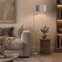 Mexlite floor lamp BELLA 1 flame E27 IP20, steel dimmable