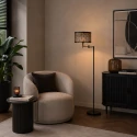 floor lamp BELLA 1 flame E27 IP20, black dimmable