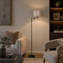 Mexlite Standerlampe BELLA 1-flamme E27 IP20, sort dæmpbar