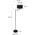 Mexlite Standerlampe BELLA 1-flamme E27 IP20, sort dæmpbar