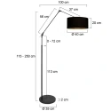 Steinhauer Standerlampe PRESTIGE CHIC 1-flamme E27 IP20, sort dæmpbar