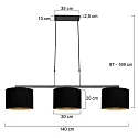 Steinhauer pendant luminaire STANG E27 IP20, dimmable