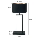 Steinhauer table lamp STANG 1 flame E27 IP20, black dimmable