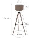 Mexlite Standerlampe TRIEK 1-flamme E27 IP20, træ dæmpbar