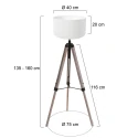 Mexlite Standerlampe TRIEK 1-flamme E27 IP20, træ dæmpbar