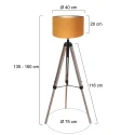 Mexlite Standerlampe TRIEK 1-flamme E27 IP20, træ, sort dæmpbar