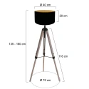 Mexlite floor lamp TRIEK 1 flame E27 IP20, wood, black dimmable