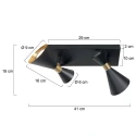 anne light & home Loftlampe PRETO 2-flammer GU10 IP20, sort dæmpbar