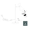 anne light & home table lamp PRETO 1 flame GU10 IP20, black dimmable