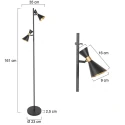 anne light & home floor lamp PRETO 2 flames GU10 IP20, black dimmable