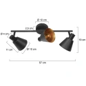 Mexlite Loftlampe OEROE 3-flammer E14 IP20, sort dæmpbar