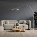 Steinhauer floor lamp RINGLUX 2 flames IP20, steel dimmable