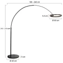 Steinhauer Standerlampe RINGLUX 2-flammer IP20, sort dæmpbar