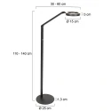 Steinhauer floor lamp RINGLUX 2 flames IP20, black dimmable
