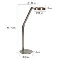 Steinhauer table lamp RINGLUX 2 flames IP20, steel dimmable
