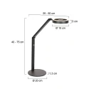 Steinhauer Bordlampe RINGLUX 2-flammer IP20, sort dæmpbar