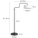 Steinhauer Standerlampe BLOEBA 1-flamme E27 IP20, sort dæmpbar