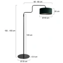 Steinhauer Standerlampe BLOEBA 1-flamme E27 IP20, sort dæmpbar