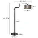 Steinhauer Standerlampe BLOEBA 1-flamme E27 IP20, sort dæmpbar