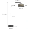 Steinhauer Standerlampe BLOEBA 1-flamme E27 IP20, sort dæmpbar