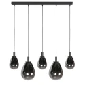 Steinhauer Pendel GLIMSY 5-flammer IP20, sort dæmpbar