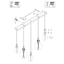 Steinhauer Pendel GLIMSY 5-flammer IP20, sort dæmpbar
